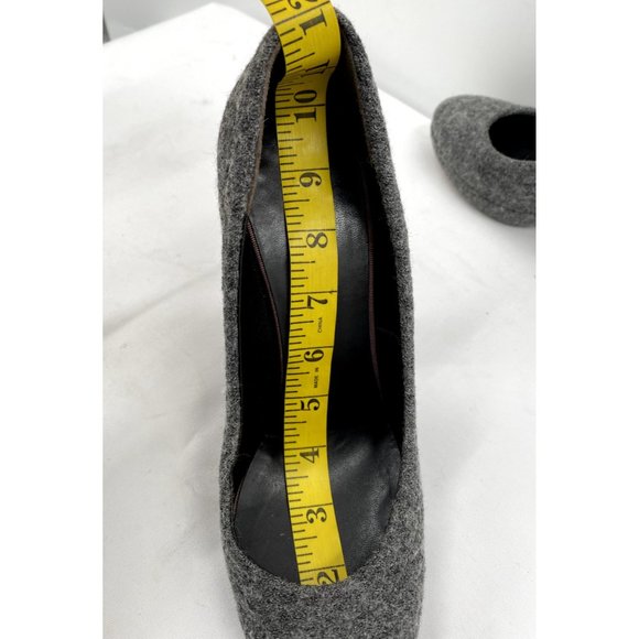 Nina Ricci Luxurious Runway Gray Felt Fabric Leather Pumps Shoes Heels Sz 39 (9) - Picture 8 of 12